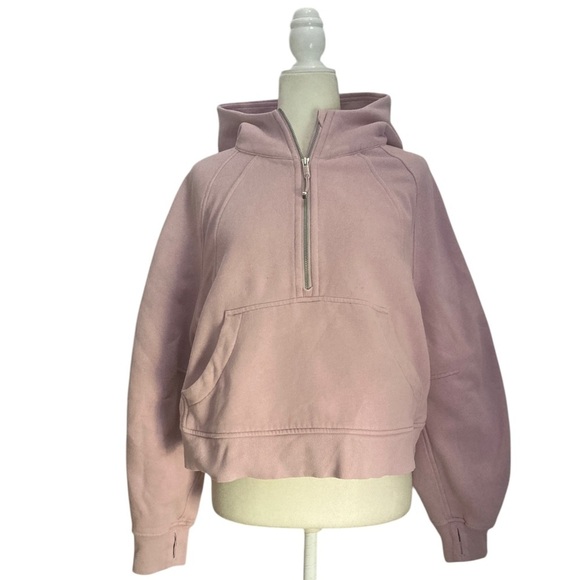 Lululemon Oversized Half Zip Scuba Hoodie Size ML in Pink - Picture 2 of 10